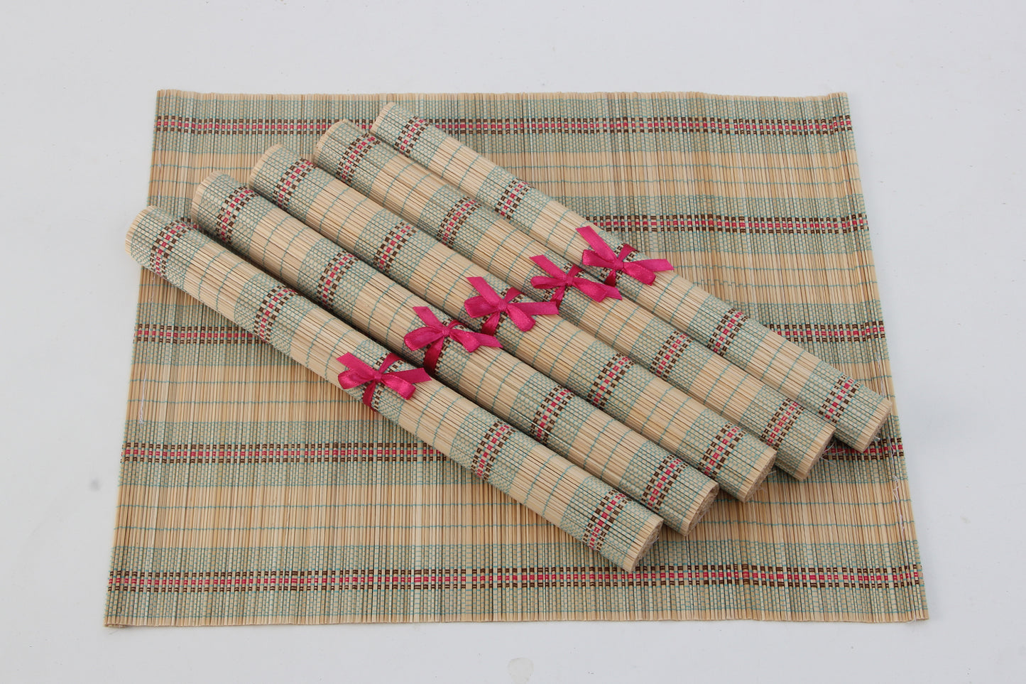 Bamboo placemats natural place mats six placemats