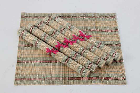 Bamboo placemats natural place mats six placemats