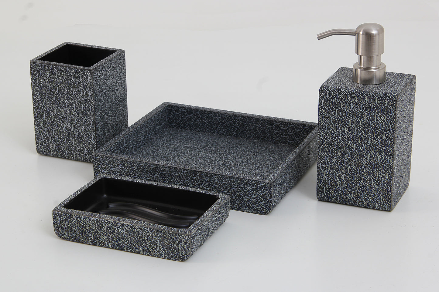 Toothbrush holder shagreen bathroom set