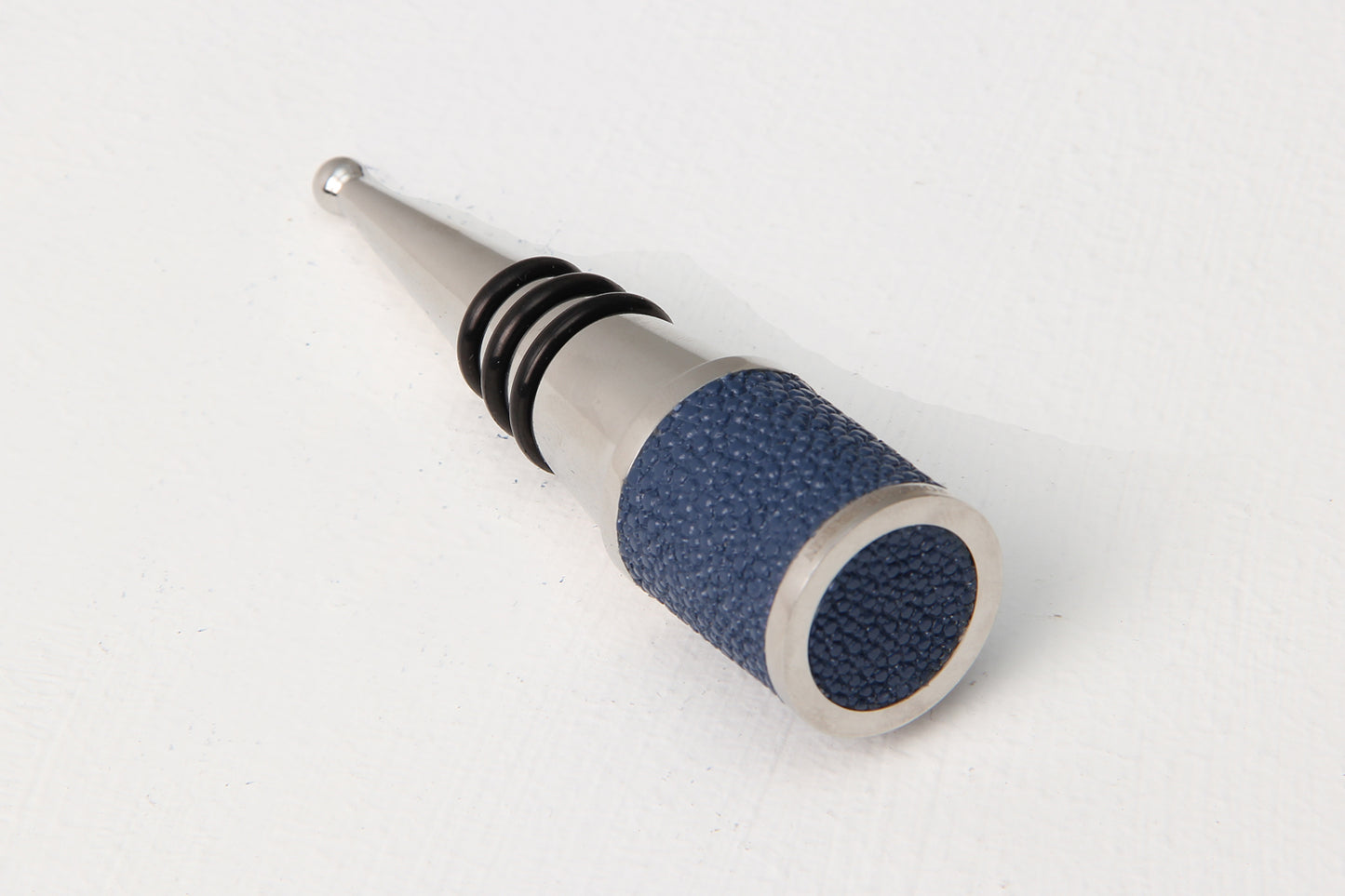 Wine bottle stopper in blue shagreen gift present