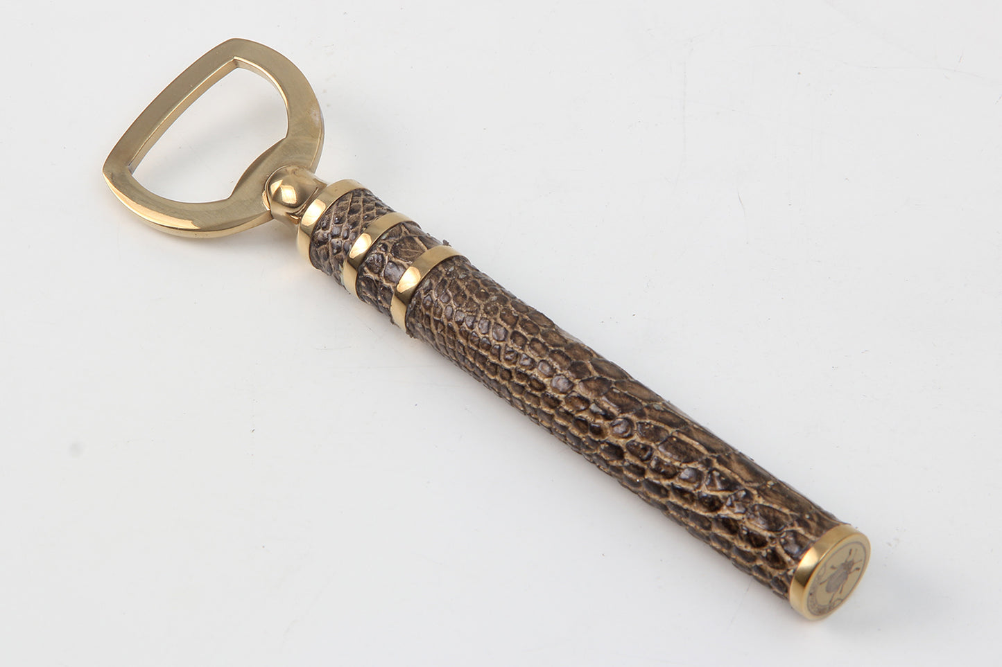 Luxury Bottle opener in Crocodile and brass