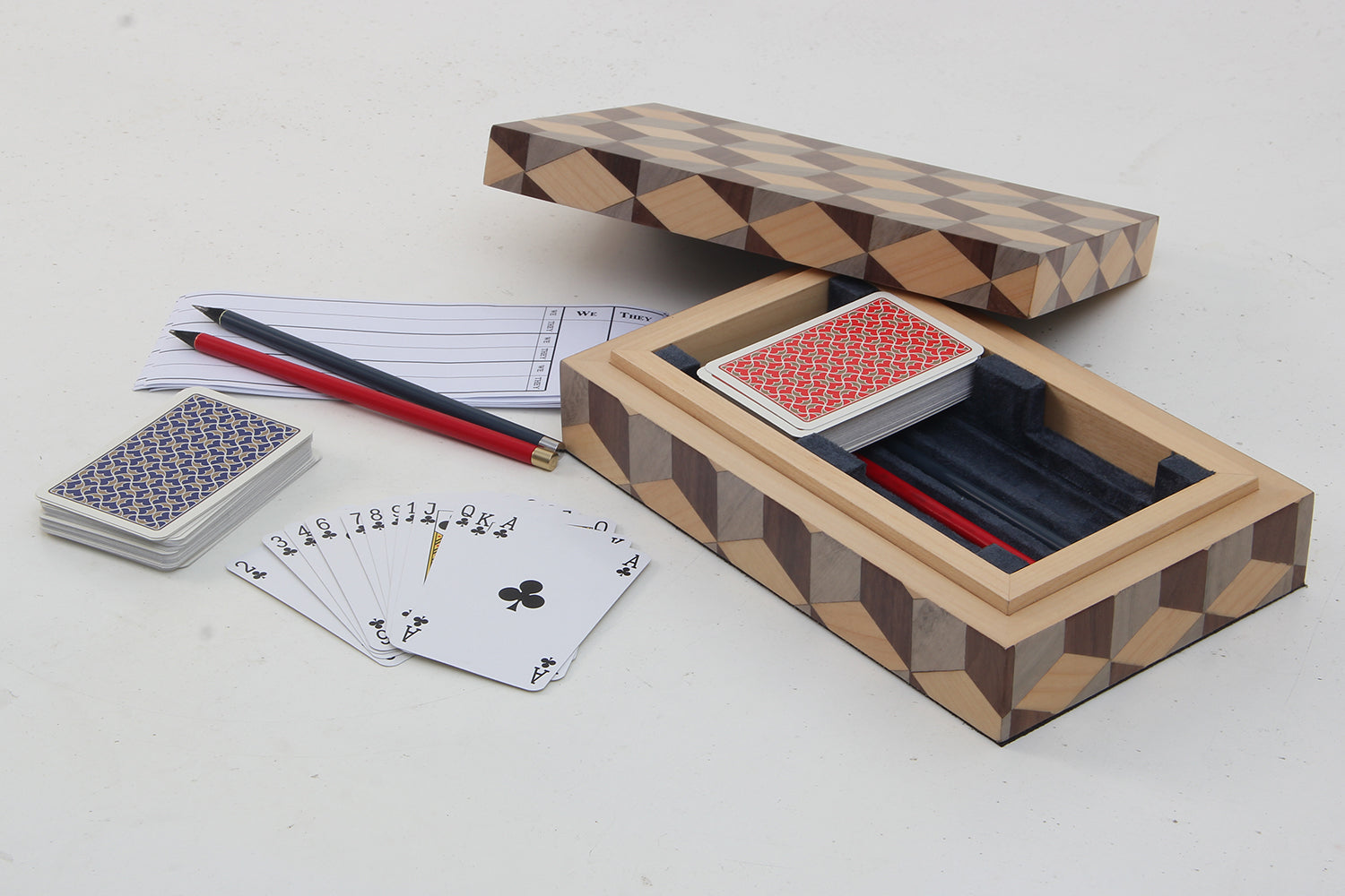 Wooden Bridge Set Marquetry cubes