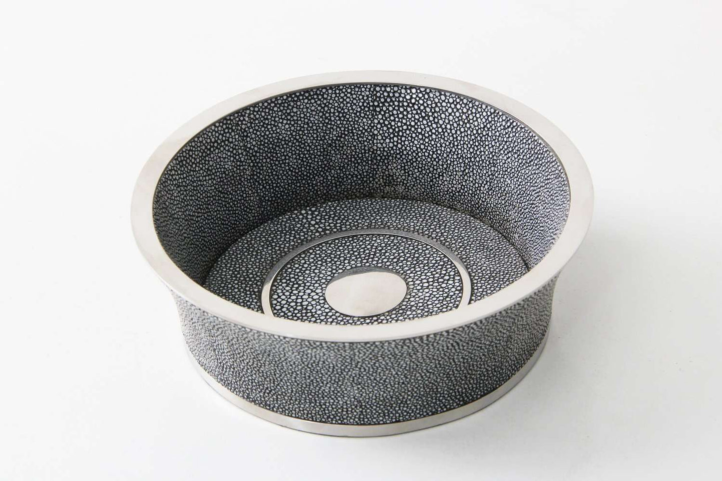 Wine Bottle Coaster in Charcoal Shagreen