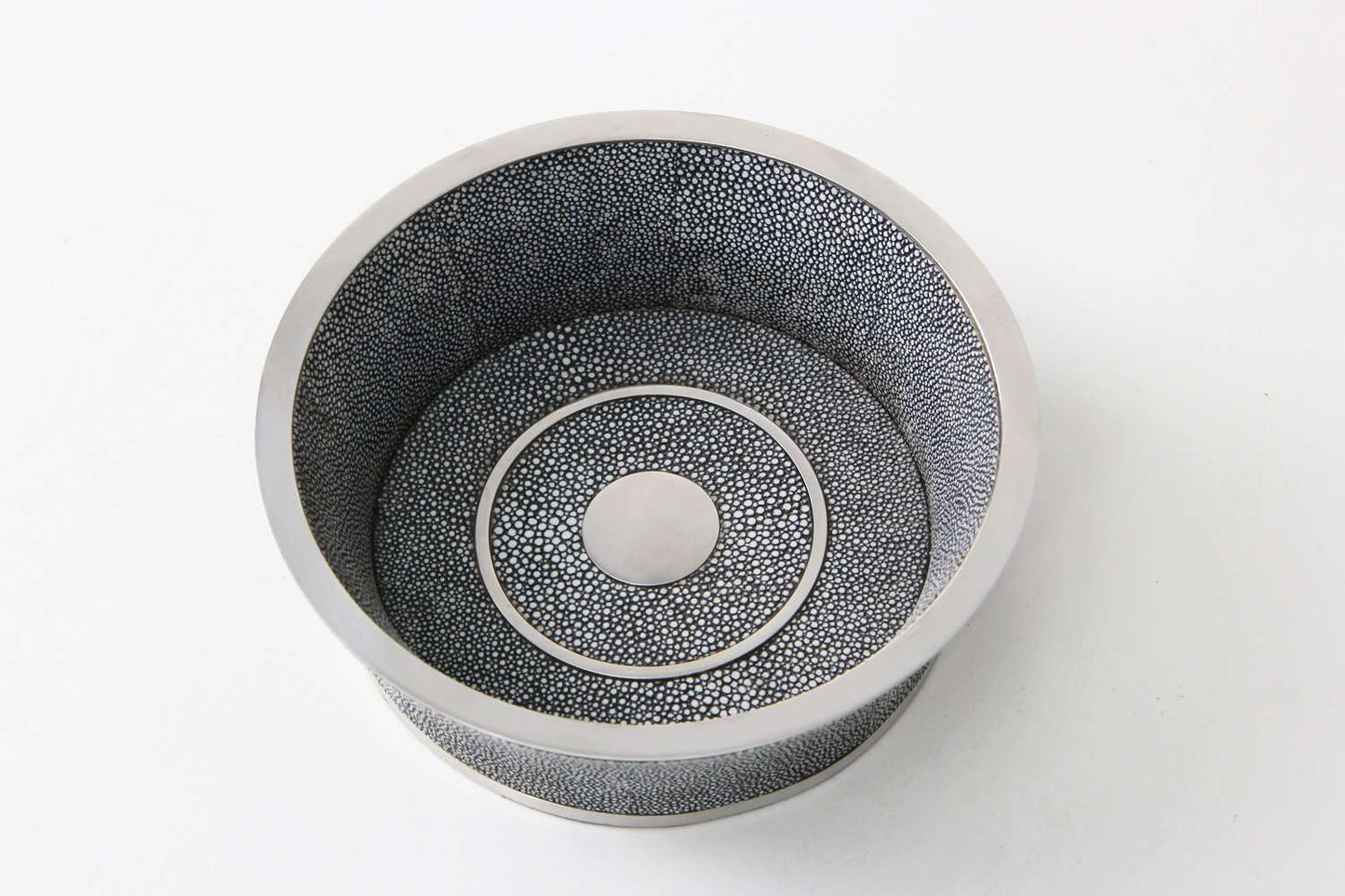 Wine Bottle Coaster in Charcoal Shagreen