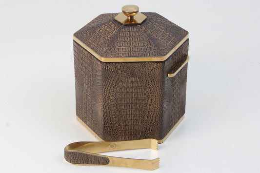 Crocodile ice bucket and tongs