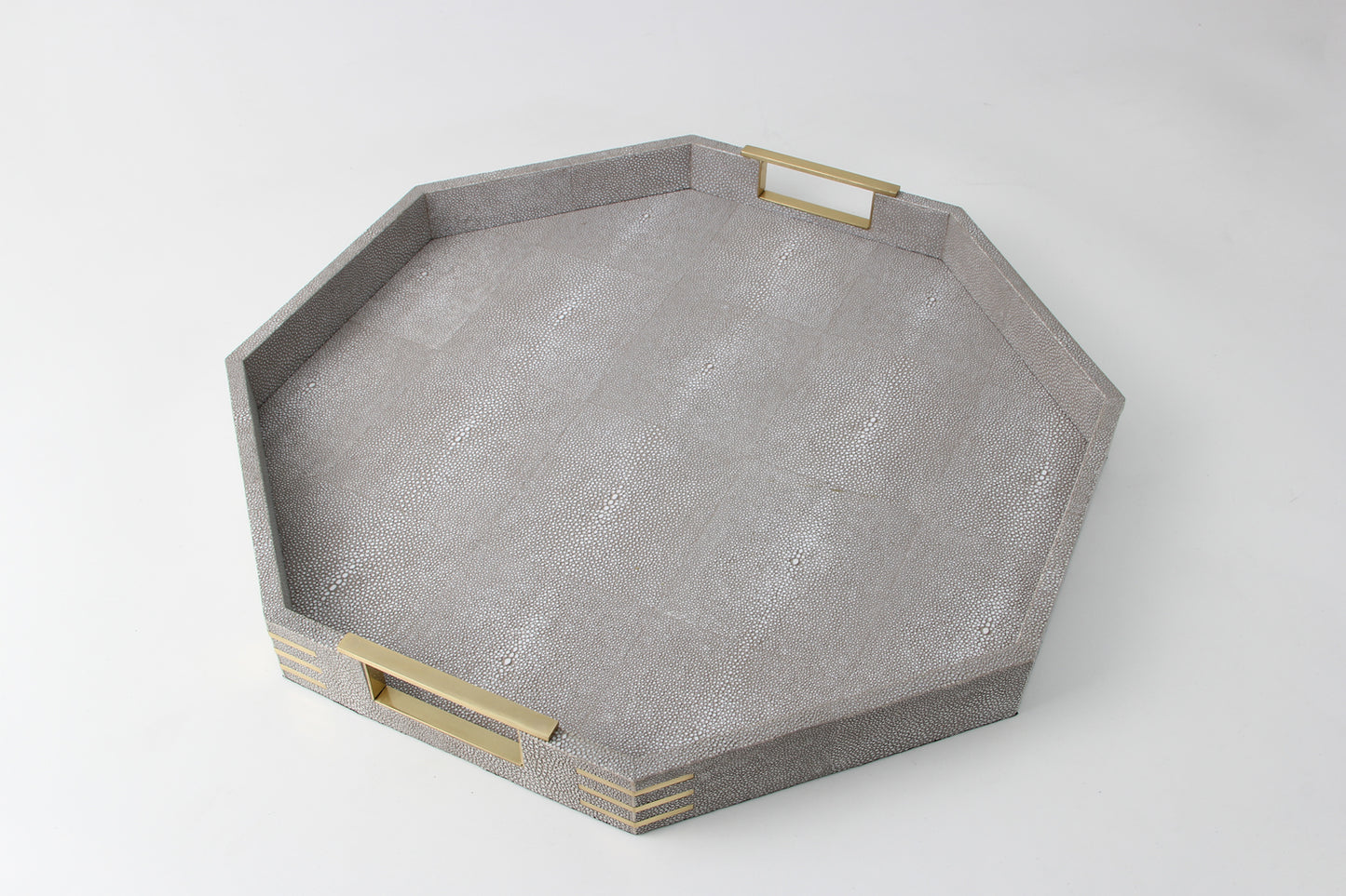 Taupe shagreen serving tray shagreen bar tray