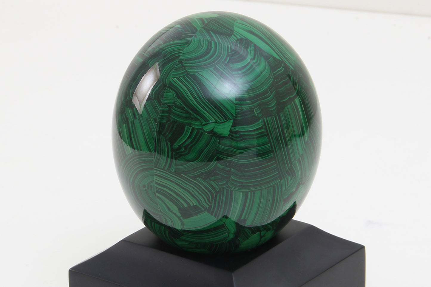 Unique Malachite ostrich egg bookends by forwood Design