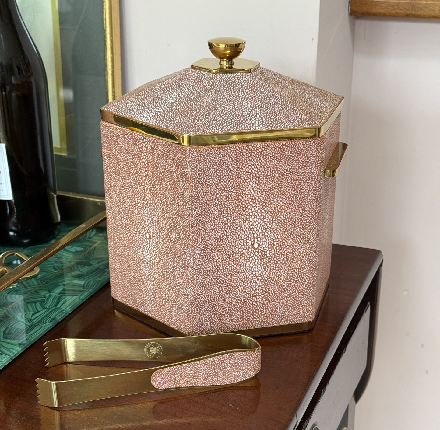 Coral shagreen_Ice_Bucket by Henry Forwood