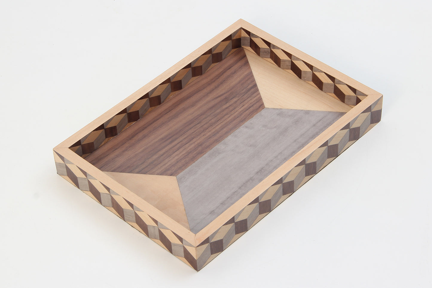 Marquetry Cube Desk Tray