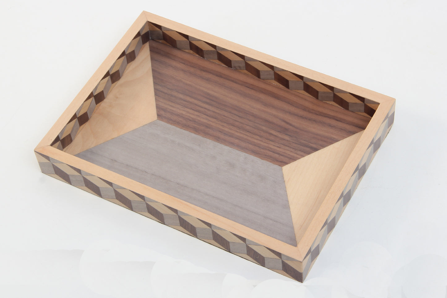 Chic Marquetry Cube Desk Tray