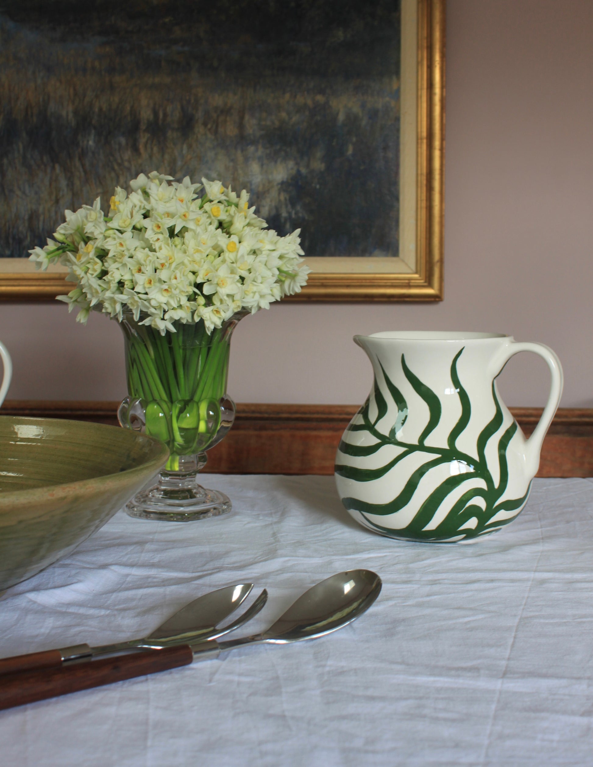 Fern Ceramic Curvy Jug by Kitty Arden