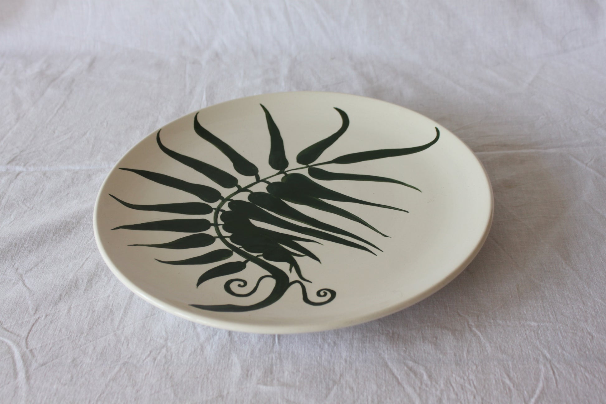 Fern ceramic Dinner_plate_by_Kitty_Arden