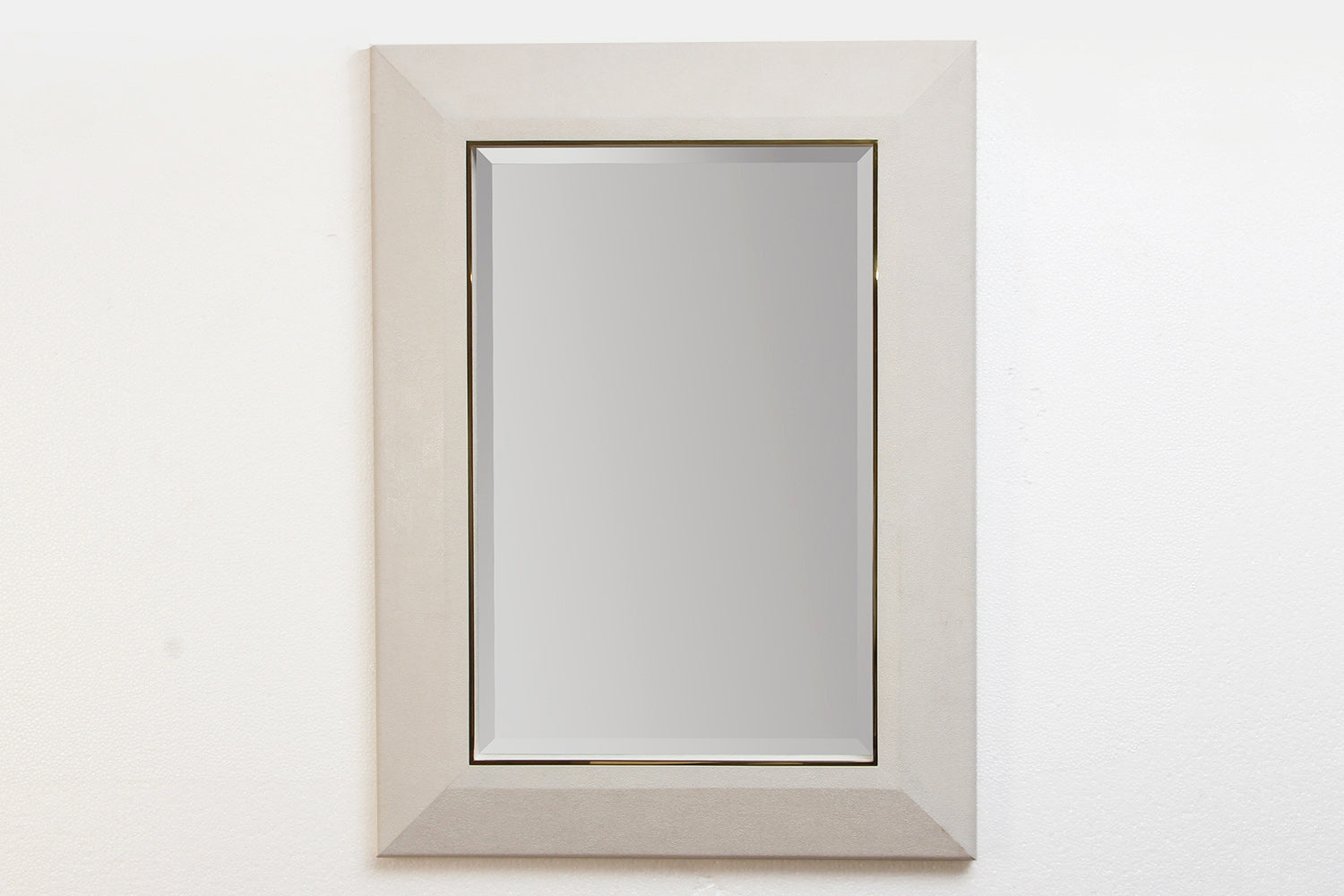 White shagreen wall mirror
