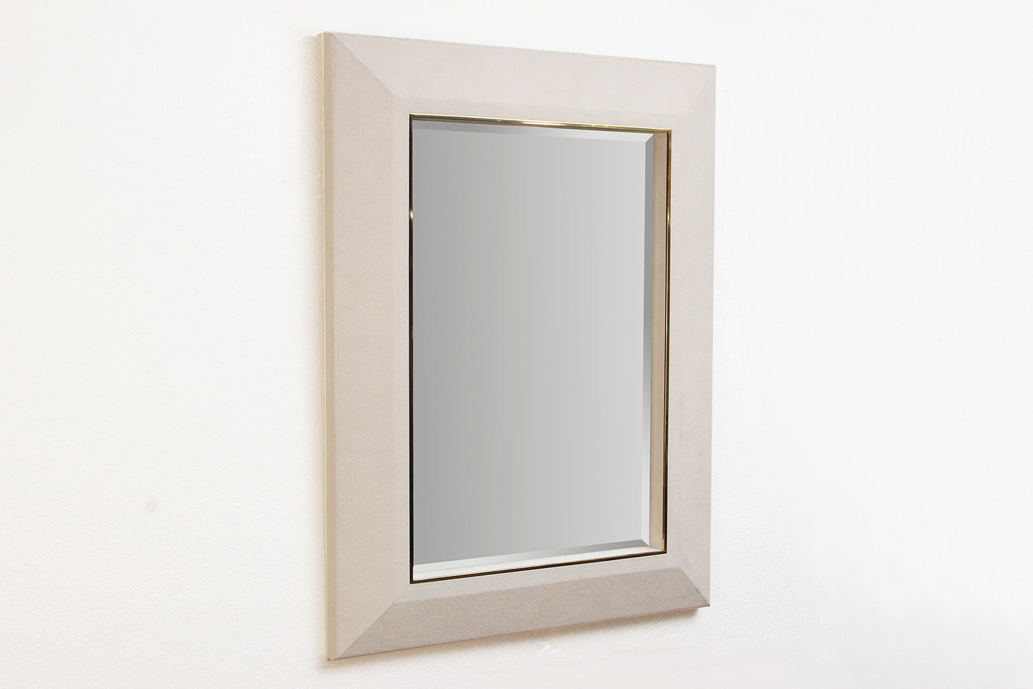 Lxury white shagreen wall mirror