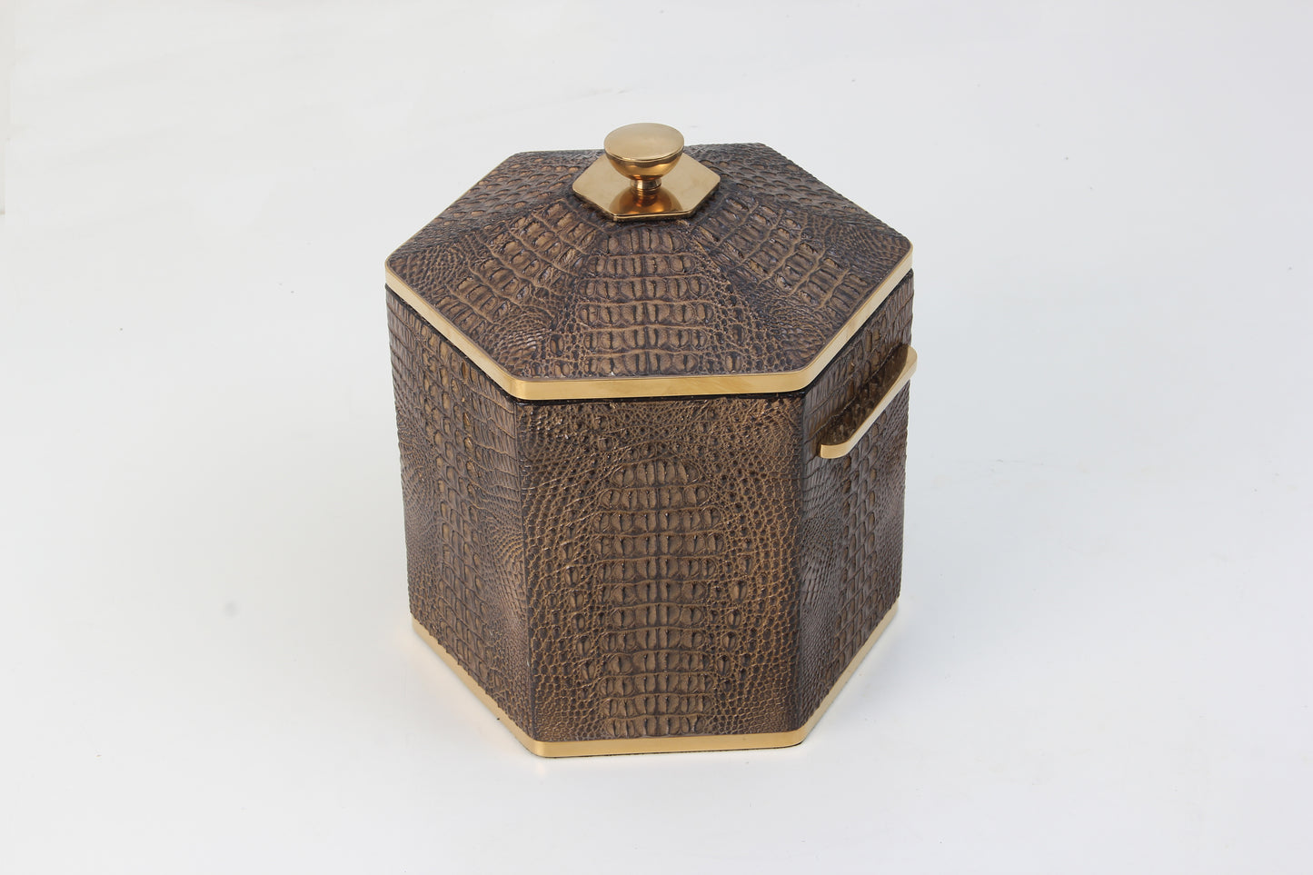 Crocodile ice bucket and tongs barware