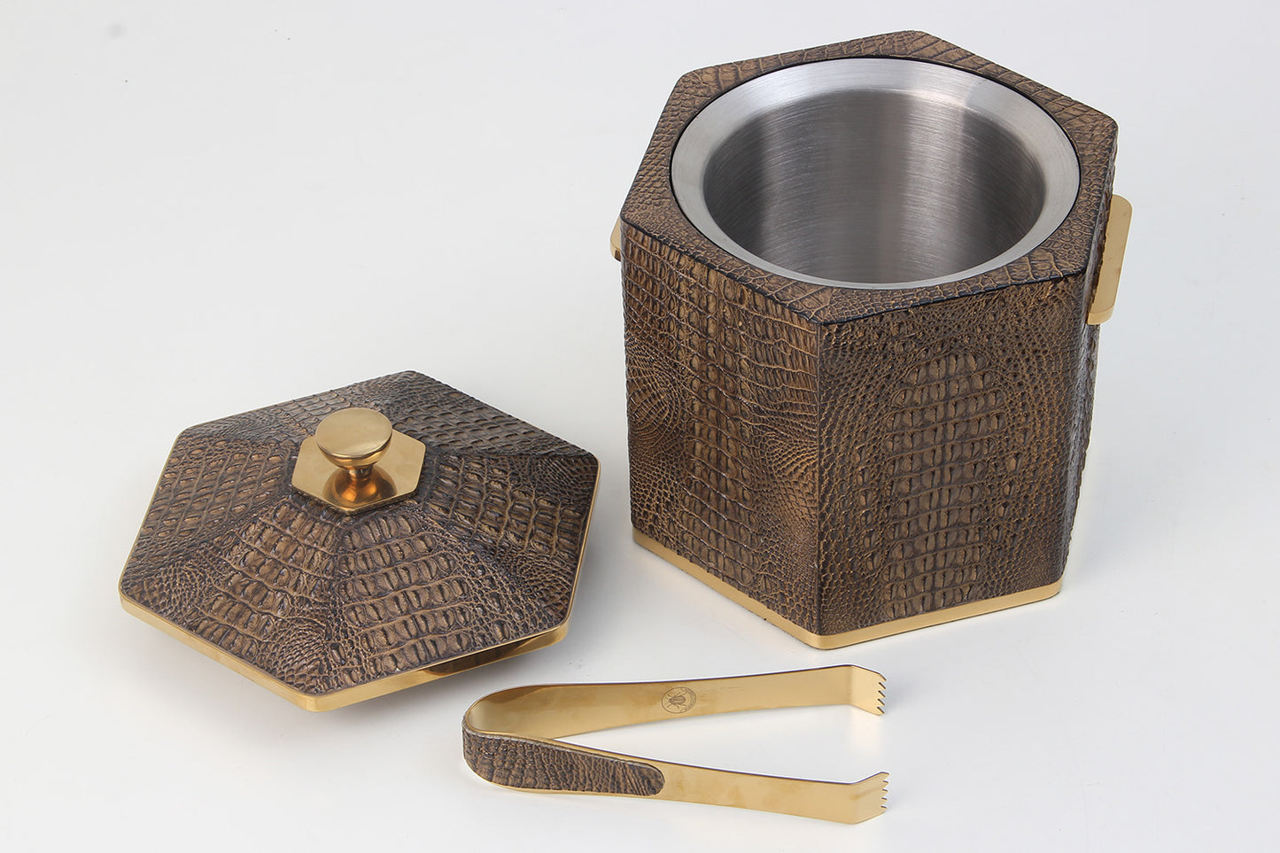 Unique Crocodile ice bucket and tongs