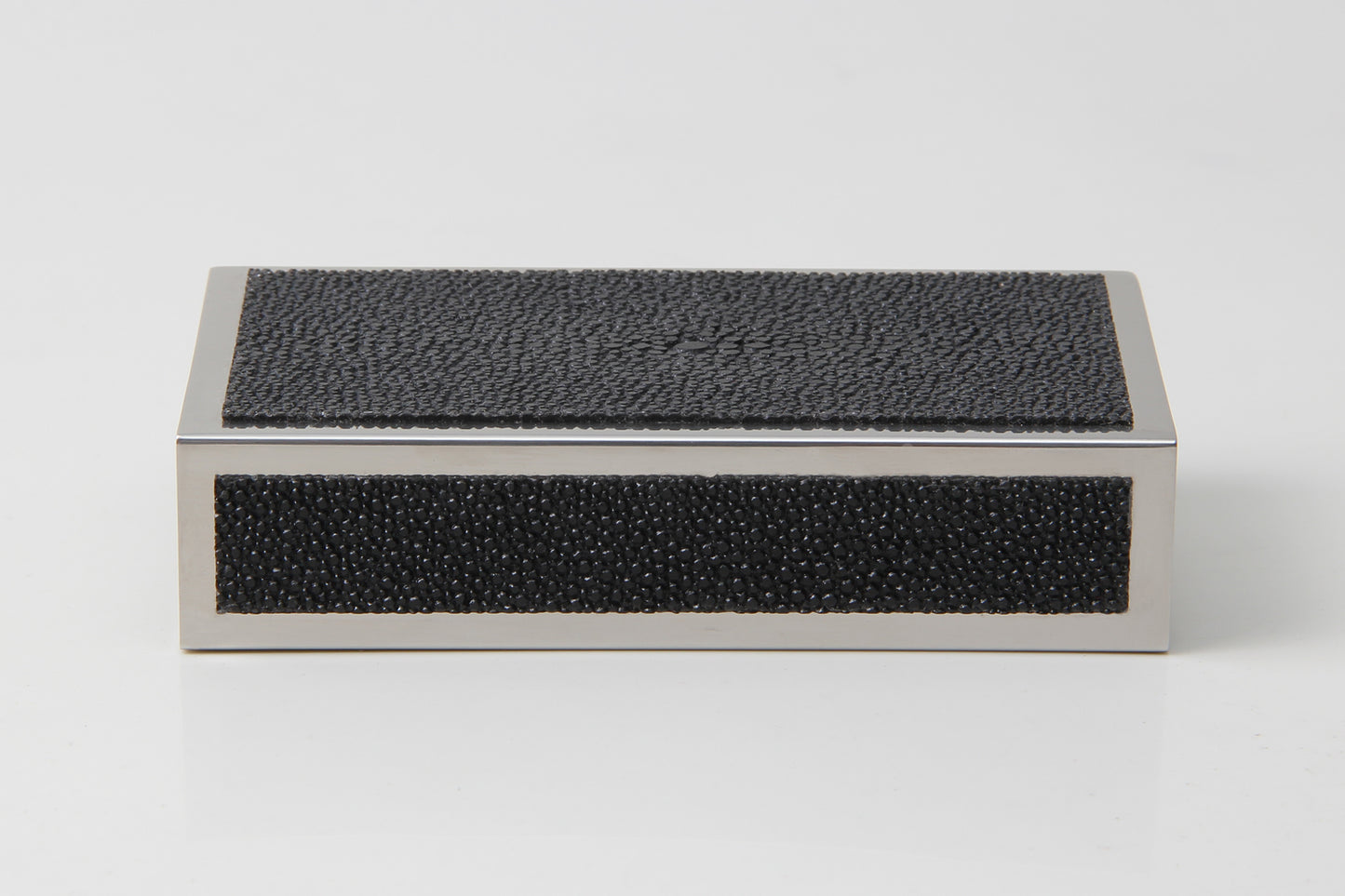 Shagreen matchbox holder caviar black