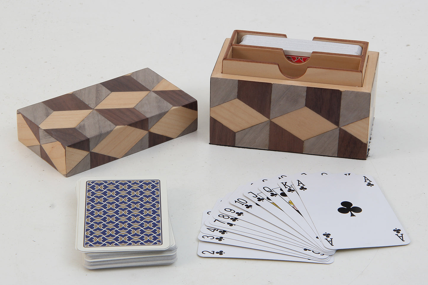 Luxury Playing card box in marquetry