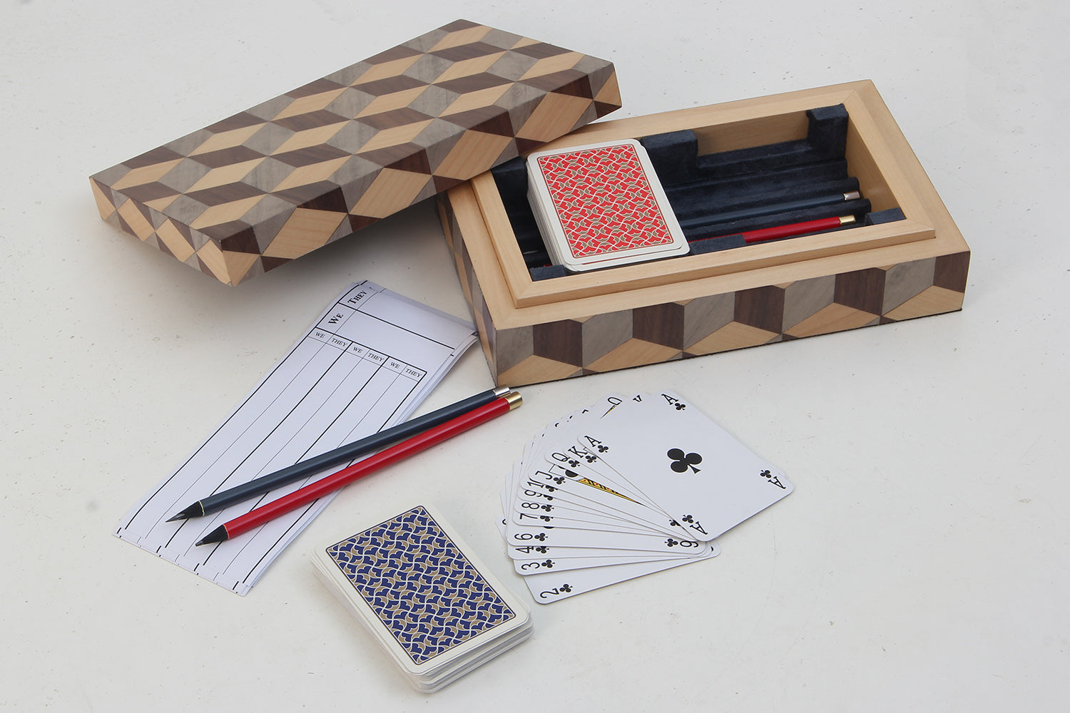 Gorgeous Bridge Set Marquetry cubes