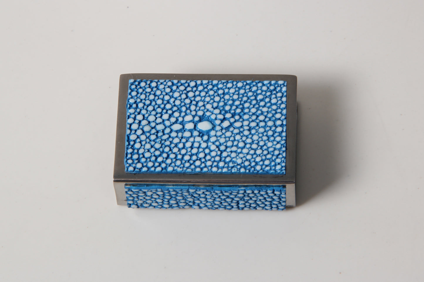 Luxury matchbox holder blue shagreen matchbox holder