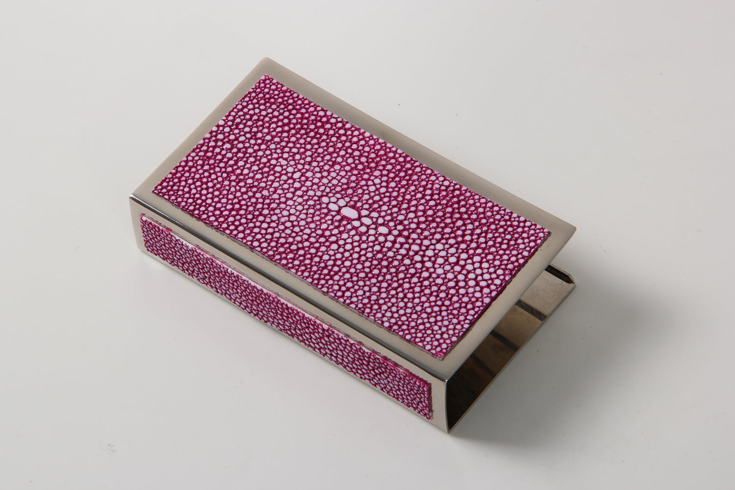 chic Pink Shagreen matchbox holder