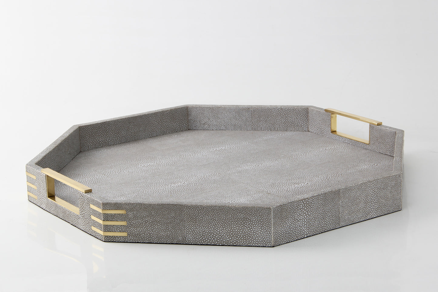 Serving tray barley shagreen octagonal drinks tray shagreen