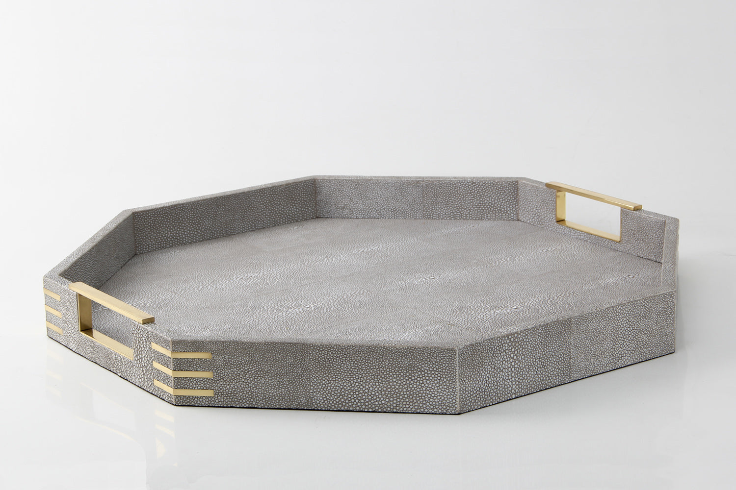 Serving tray barley shagreen octagonal drinks tray shagreen