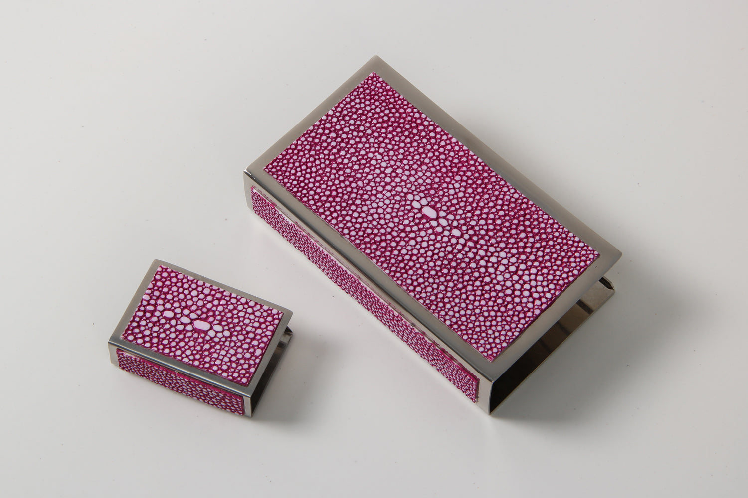 Matchbox holders matchbox covers Chic Pink Shagreen matchbox holders
