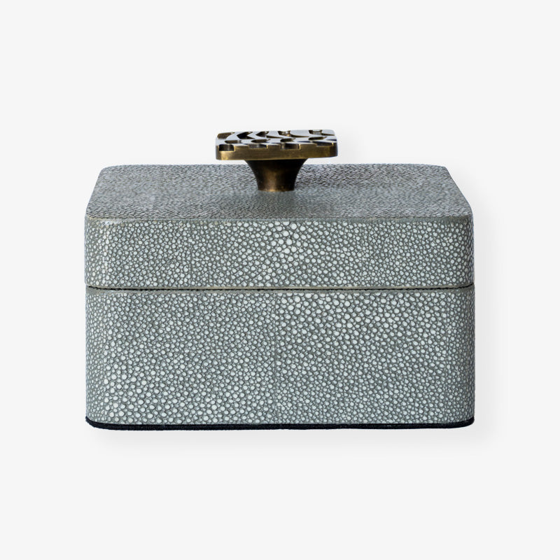 Rachel Winham's Mini Trinket Box in Midnight Shagreen