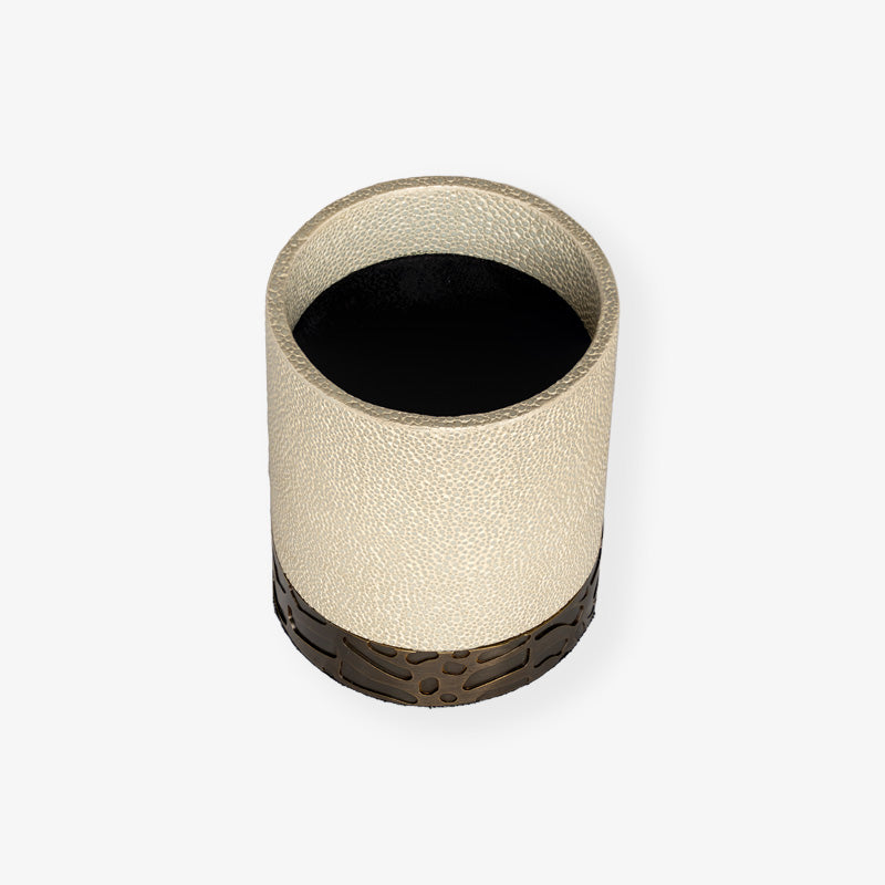 Pen pot chic White shagreen pen pot pencil pot