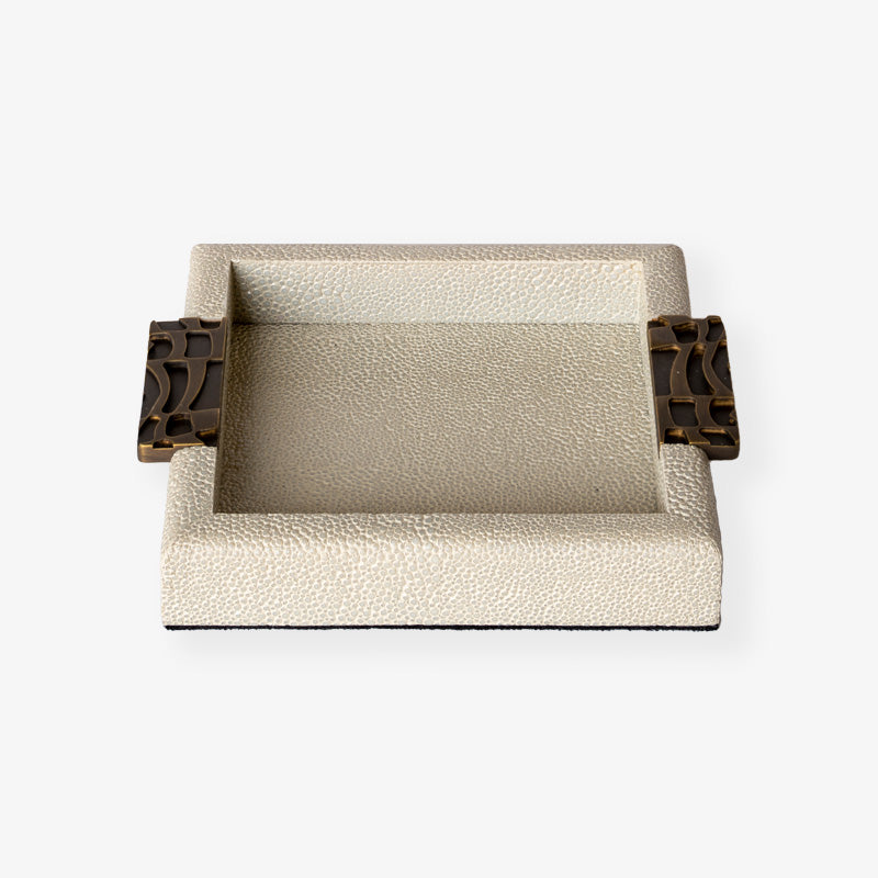 Trinket tray Forwood Design white shagreen trinket tray