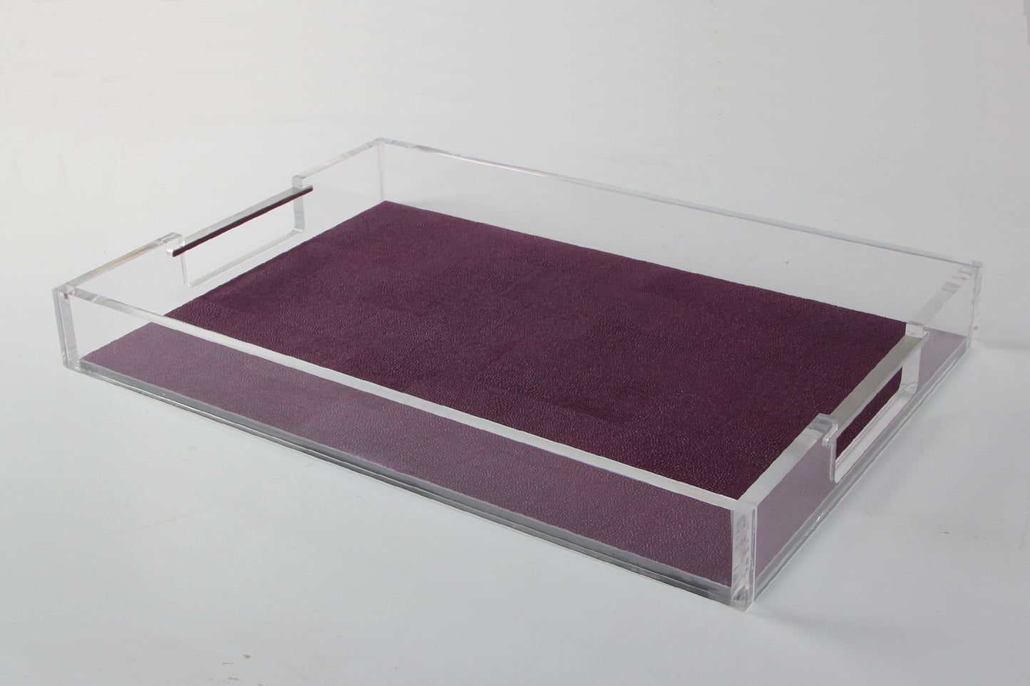 cocktail tray Serving tray in Plum shagreen