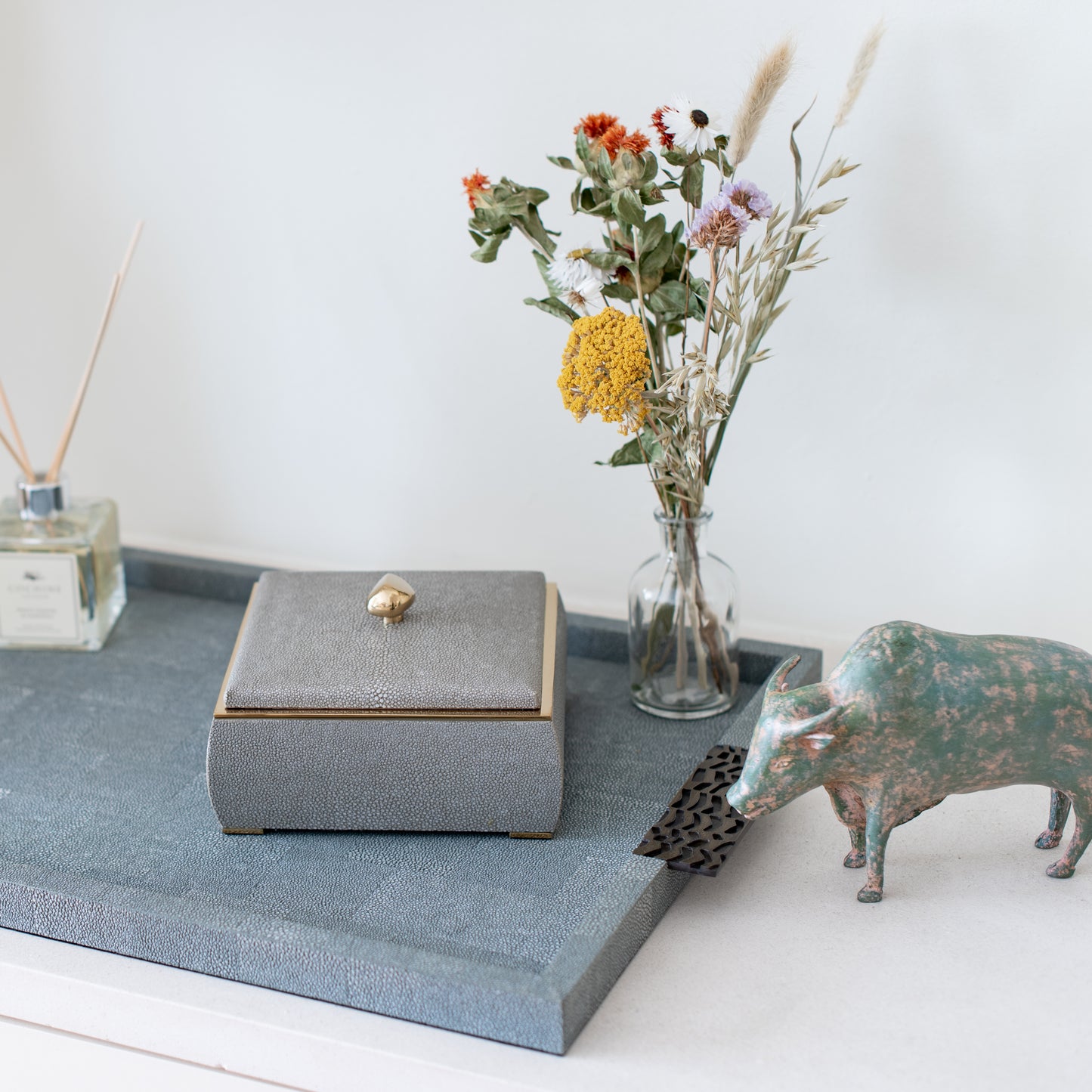 Sophie Box in Barley Shagreen