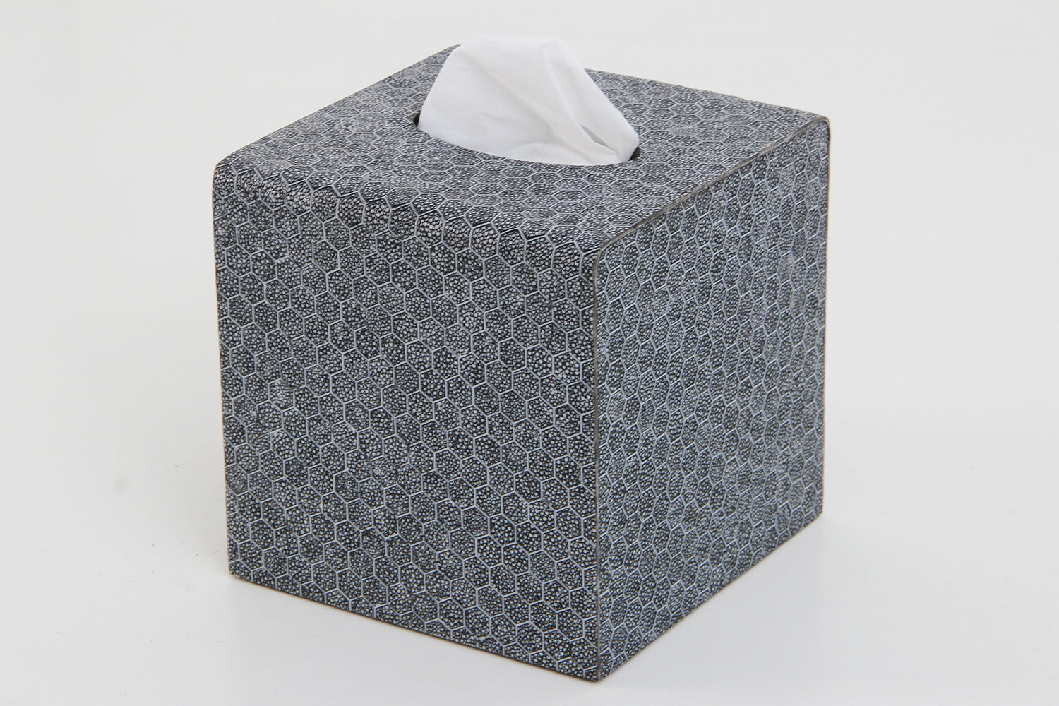 Tissue box box holder Forwood Design grey shagreen tissue box cover