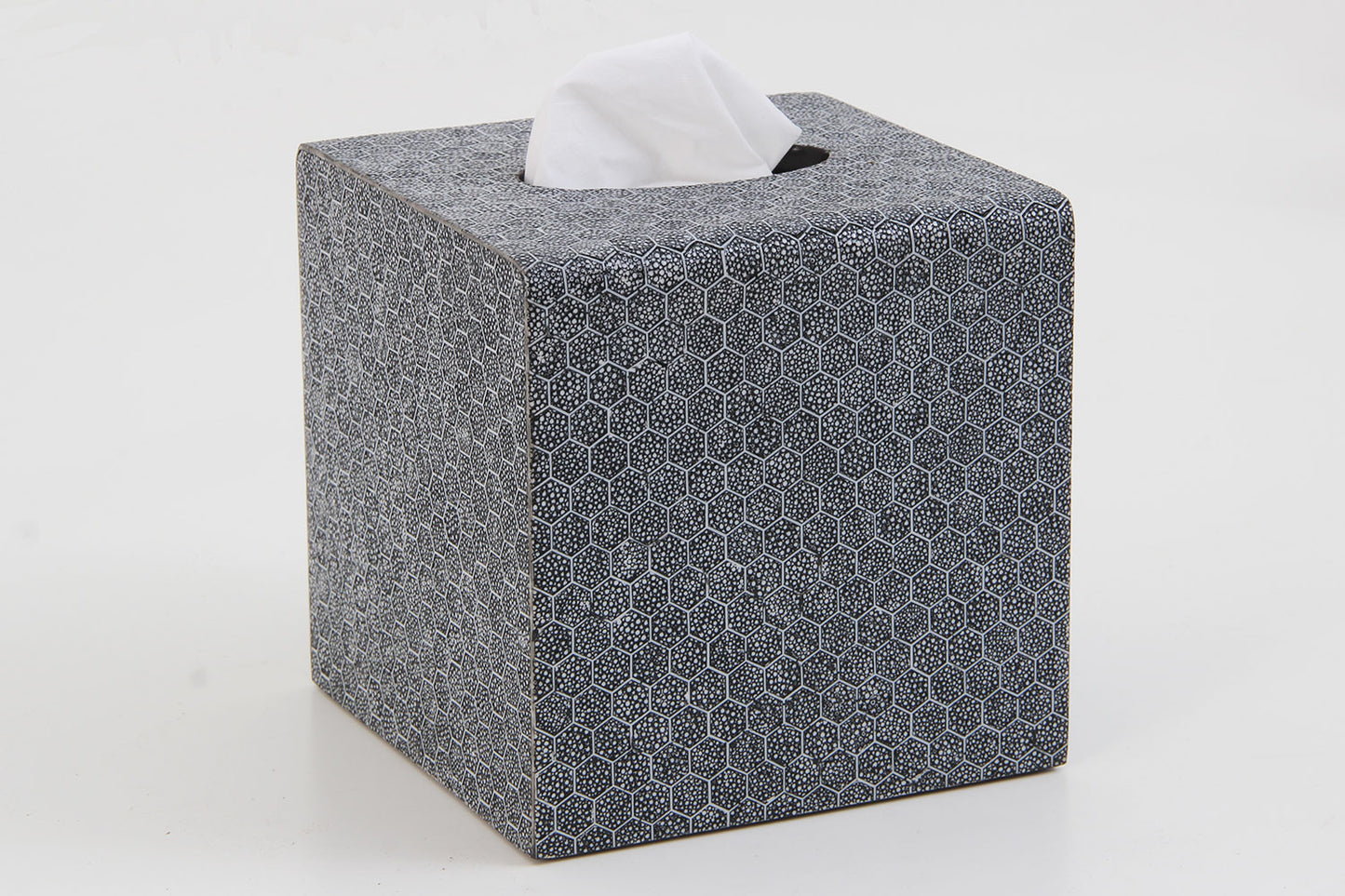 Tissue box holder chic grey shagreen tissue box
