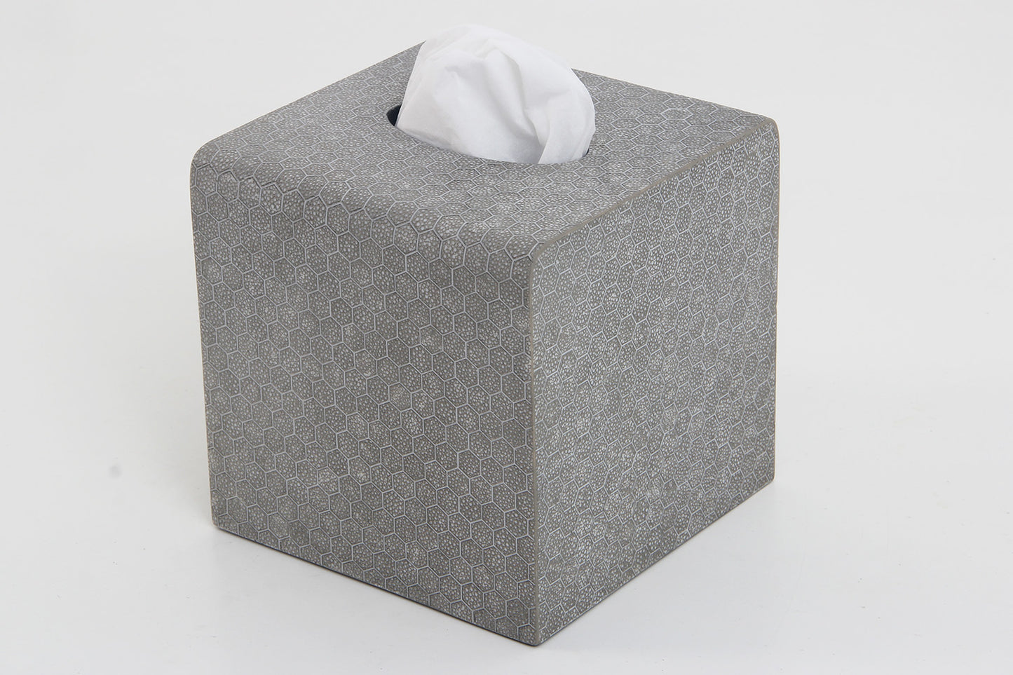 Tissue box in barley shagreen with a subtle luxury finish, designed by Henry Forwood.