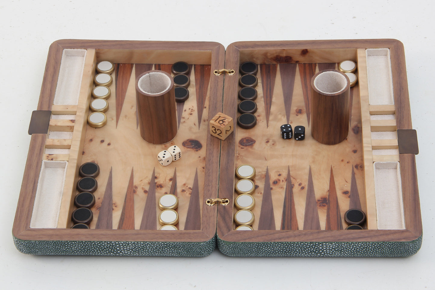 Travel backgammon board green Chic gift