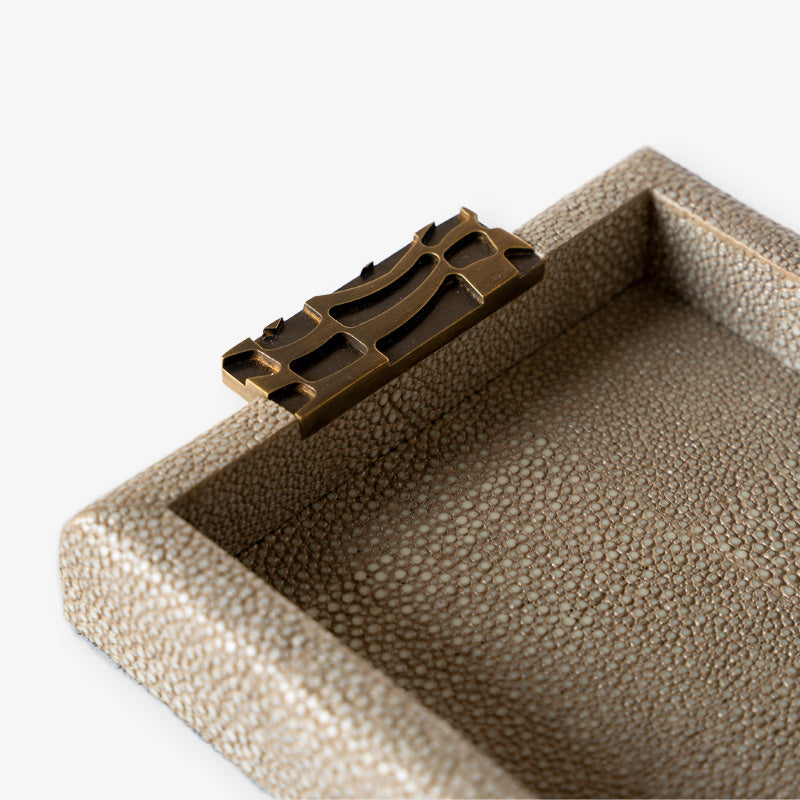 Trinket tray by Rachel Winham in dune shagreen
