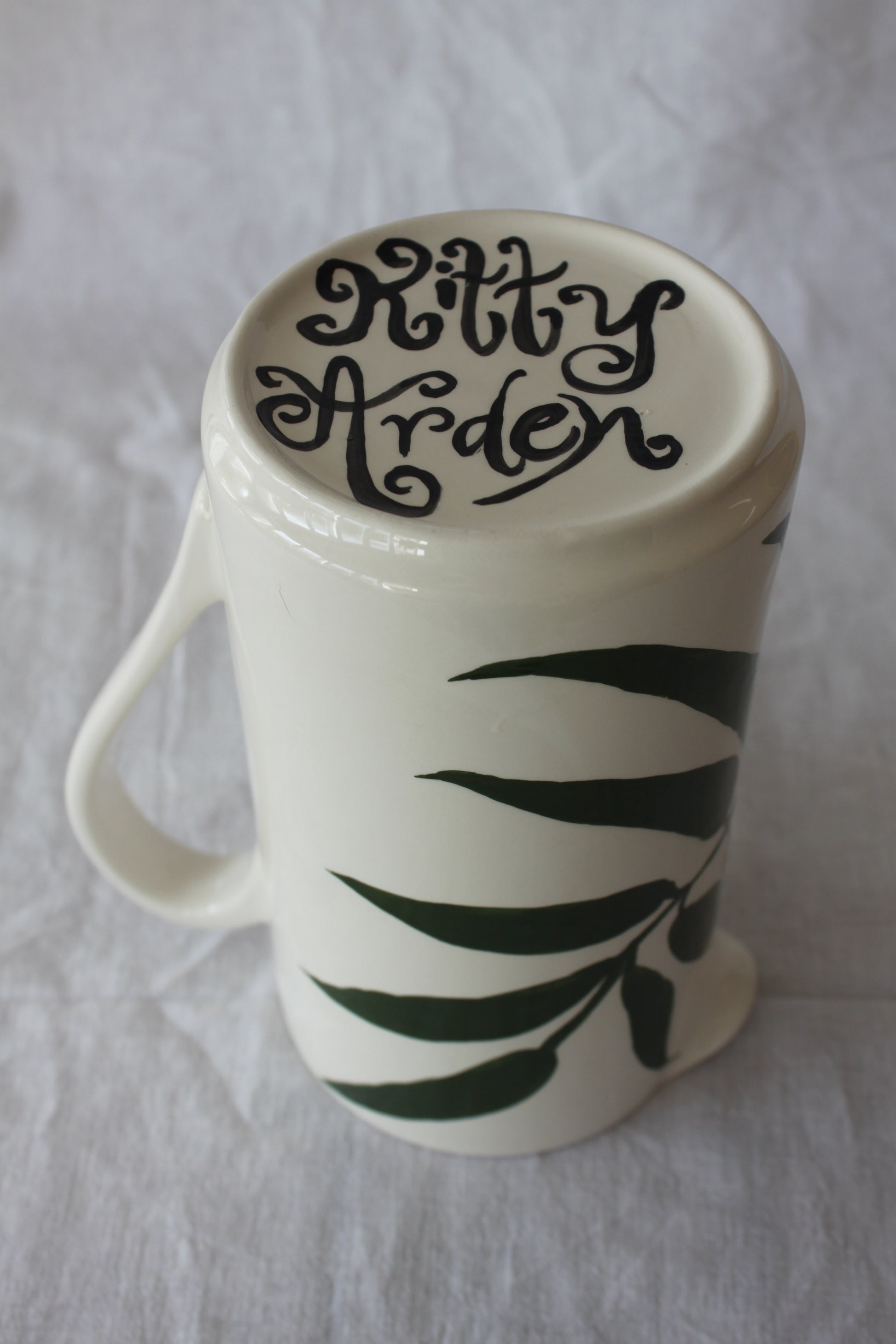 Unique Ceramic Fern Jug by Kitty Arden