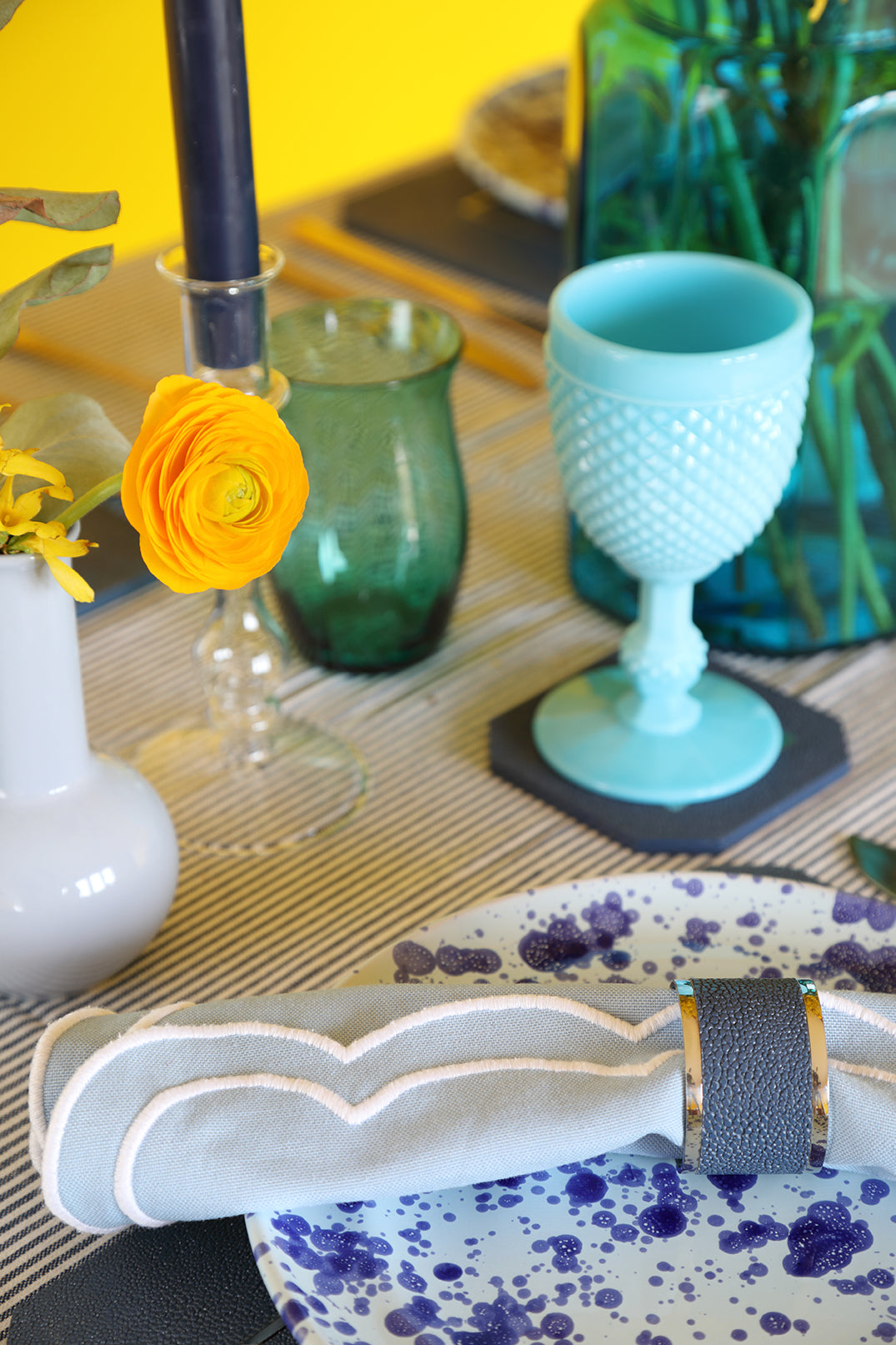 Nile Blue Drinks Coasters in Shagreen