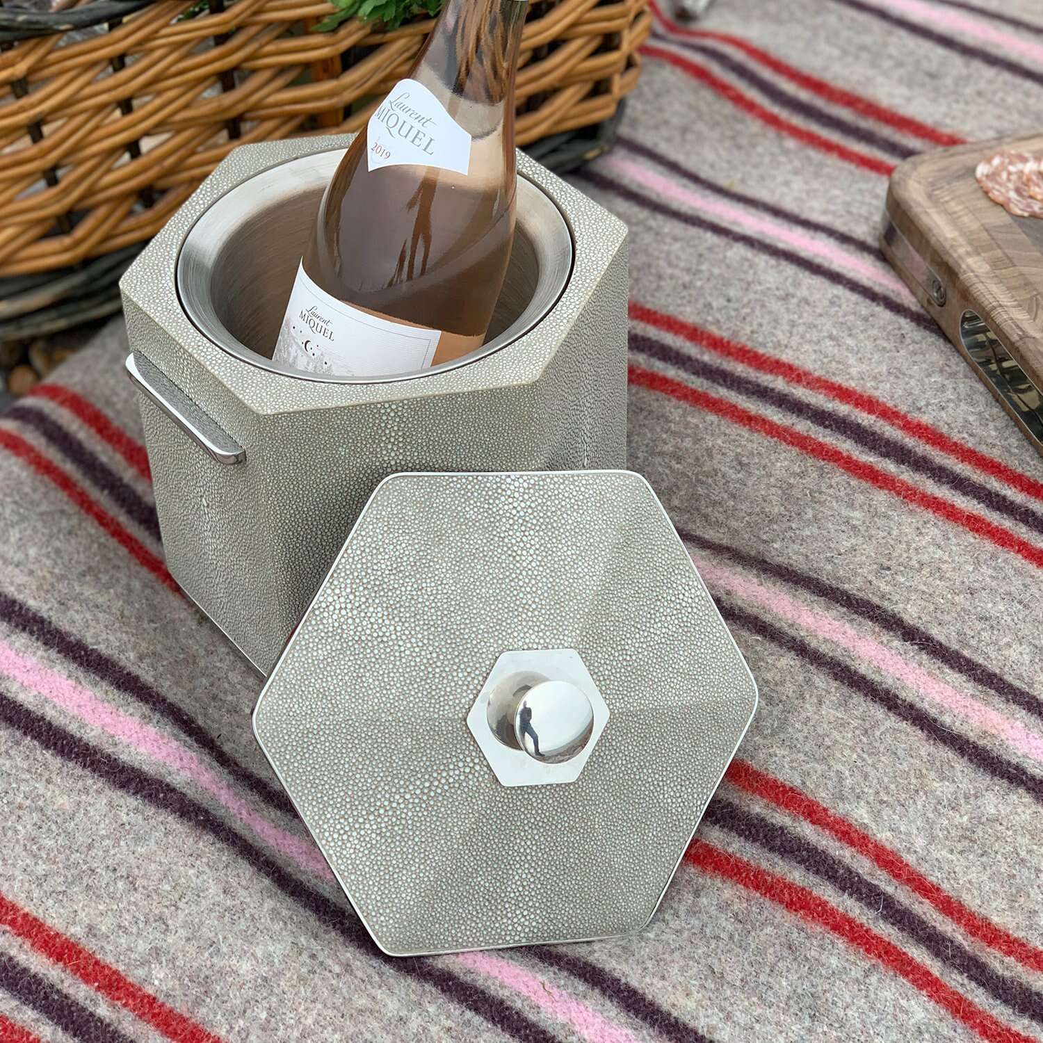 ice bucket Forwood Design Taupe shagreen ice bucket