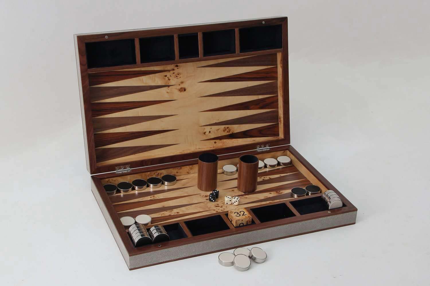 backgammon set taupe shagreen backgammon board