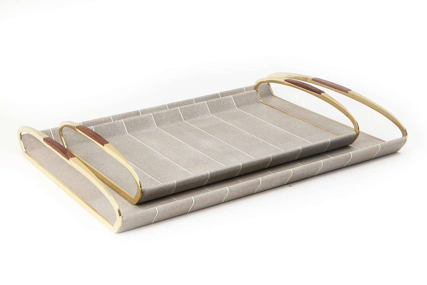 Taupe shagreen serving tray