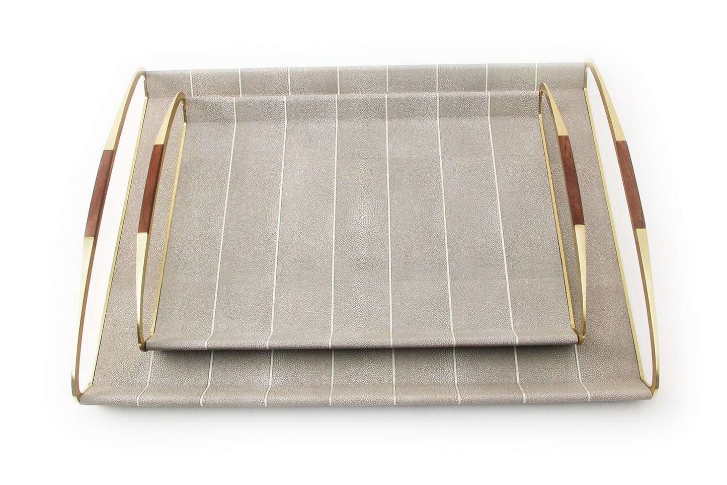Modern taupe shagreen serving tray