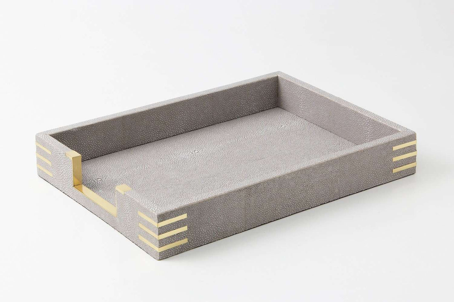 in tray in faux shagreen A4 desk tray