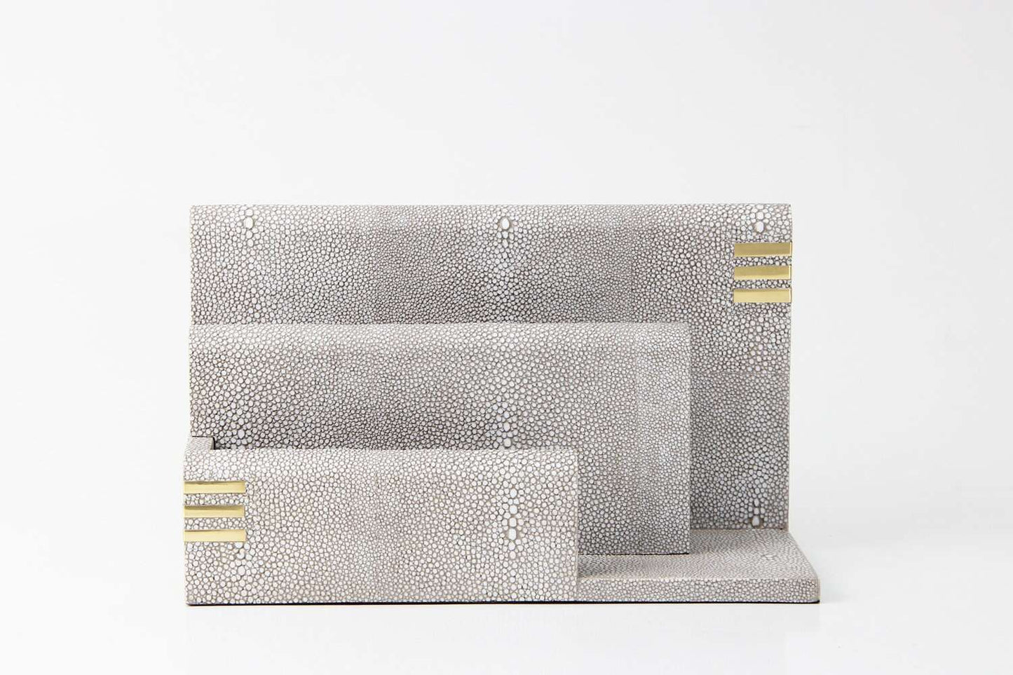 Letter rack in shagreen taupe Letter rack gift present