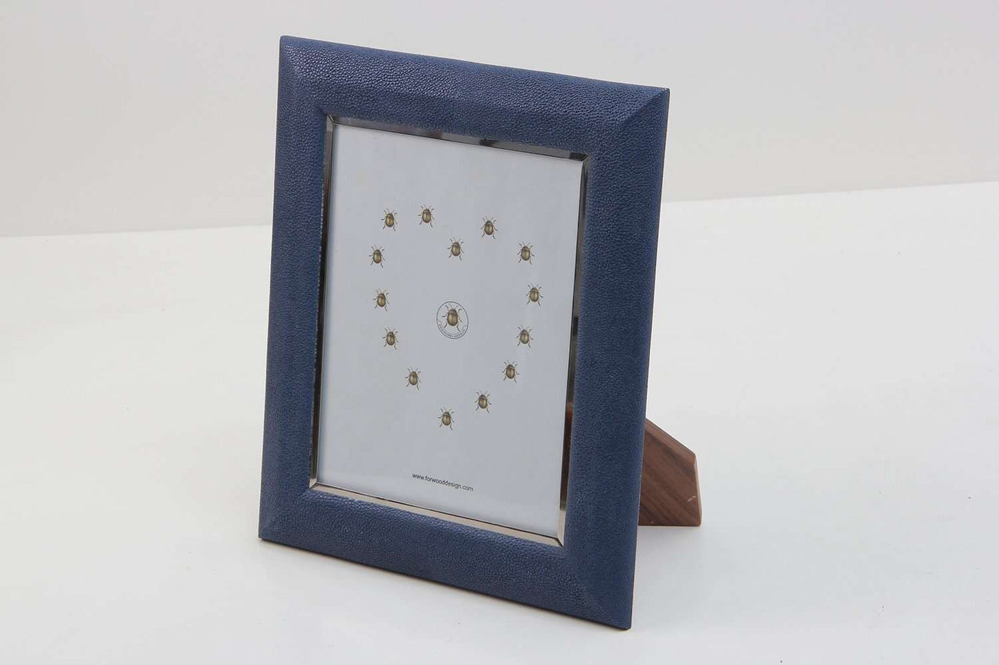Photo frames in blue shagreen faux Blue shagreen photo frame