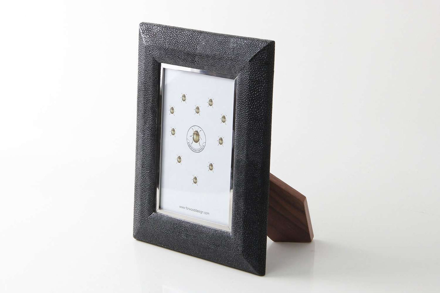 7" x 5" shagreen photo frame caviar black photo frames