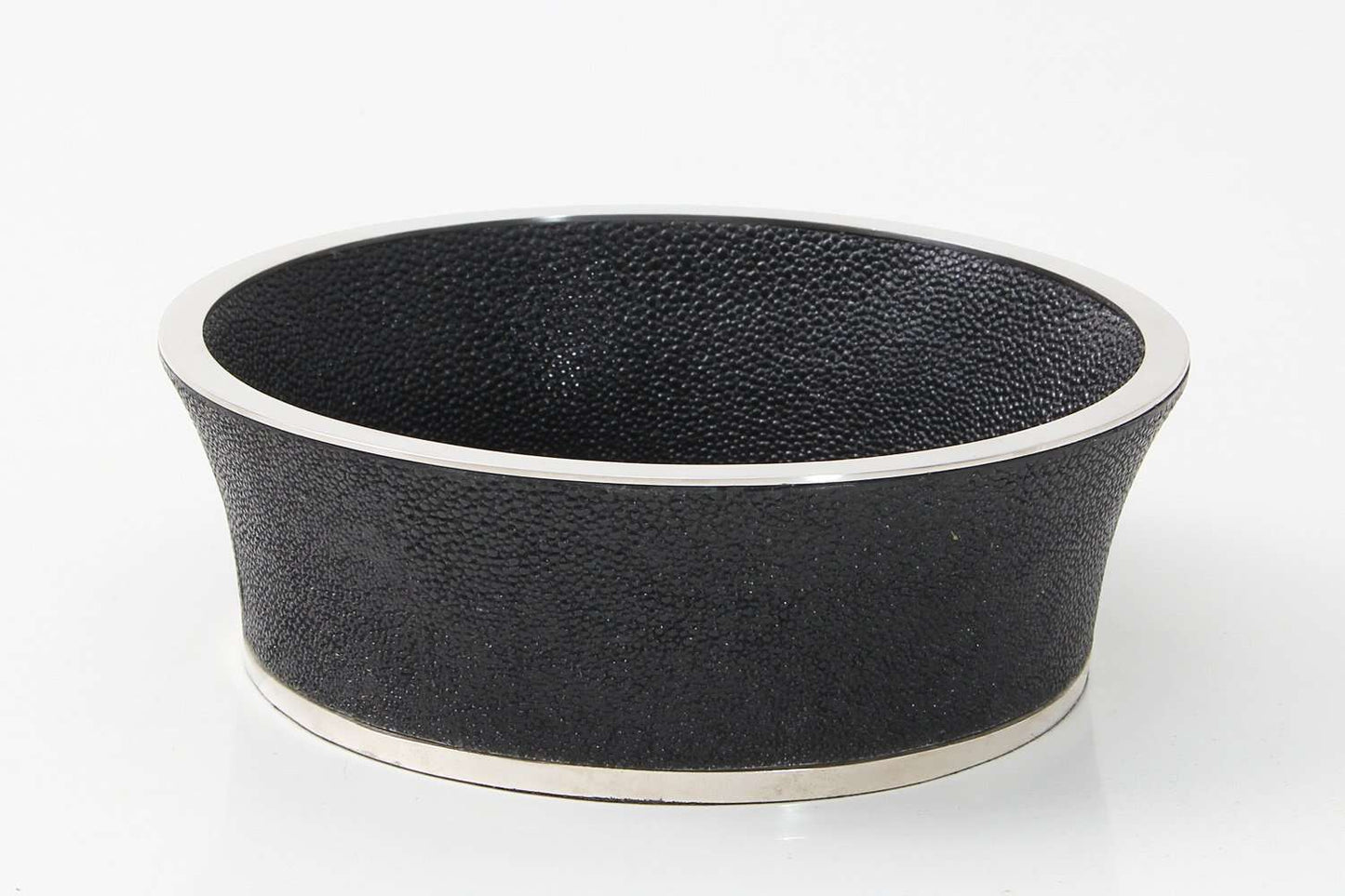 Wine Bottle Coaster in Caviar Black Shagreen