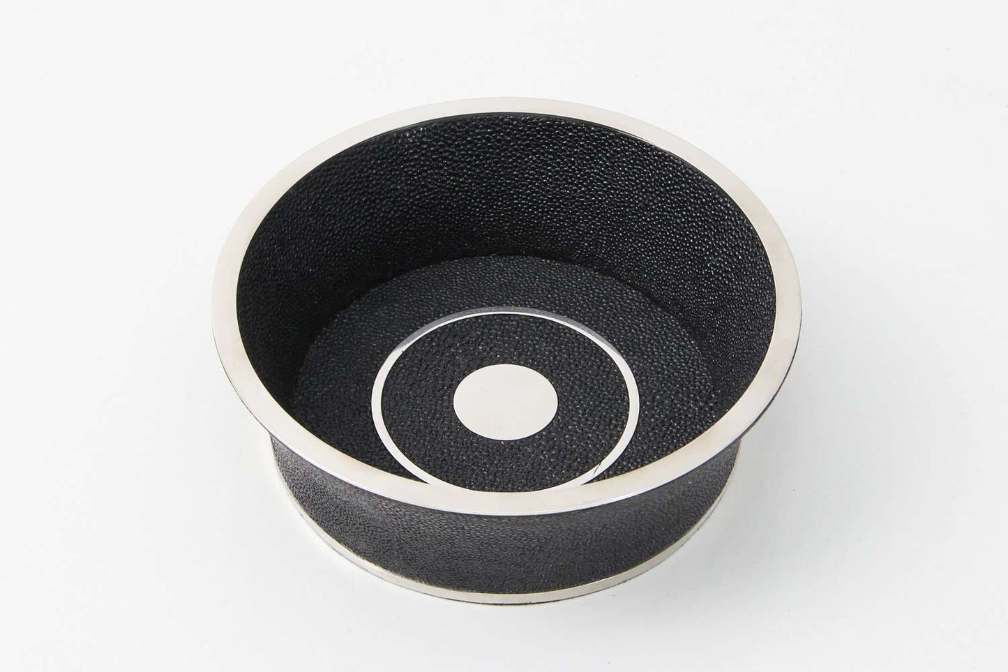 Wine Bottle Coaster in Caviar Black Shagreen